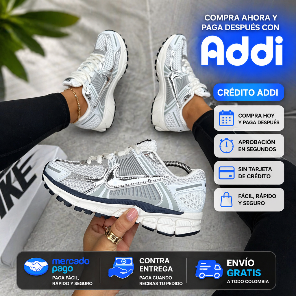 NIKE Vomero Plateado, eur 36 al 44💳llévalos a crédito con ADDI 💳